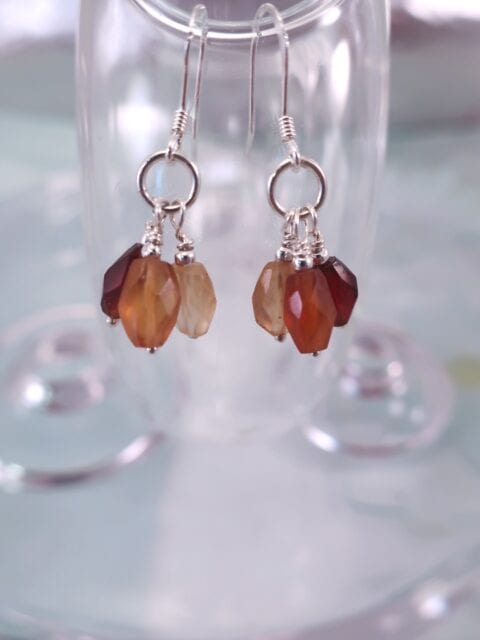 Hessonit örhängen - Briolett/Klase