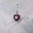 Granat hjärta på silverkedja halsband - Fasett