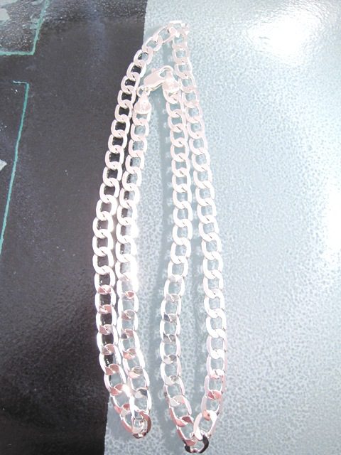 Silverkedja 7 mm - Curb 55 cm lång1