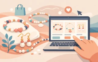 Handgjorda pärlsmycken i en onlinebutik