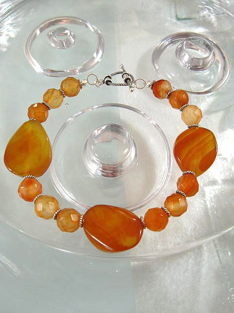 Agat o Karneol armband - Fasett