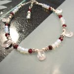 Granat, Opalit o  Kubisk Zirkonia armband - Droppe/Blå/