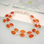 Onyx armband Röd Tvåradigt - Cab/Oval