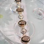 Röktopas & Sötvattenspärlor armband - Fasett/Oval/Filigran