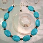 Turkos o Hematit armband - Ranka/Cab/Oval