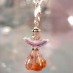 Berlock med karbinlås - Ängel/Swarovski kristall/Glas/Rosa