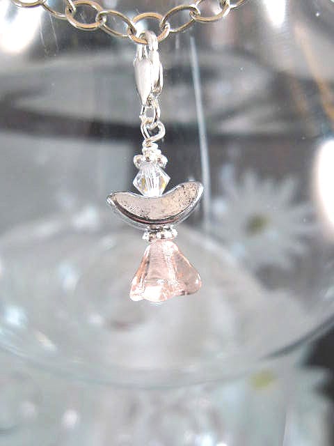 Bonus erbjudande 500 - Berlock med karbinlås - Ängel/Liten/Silver