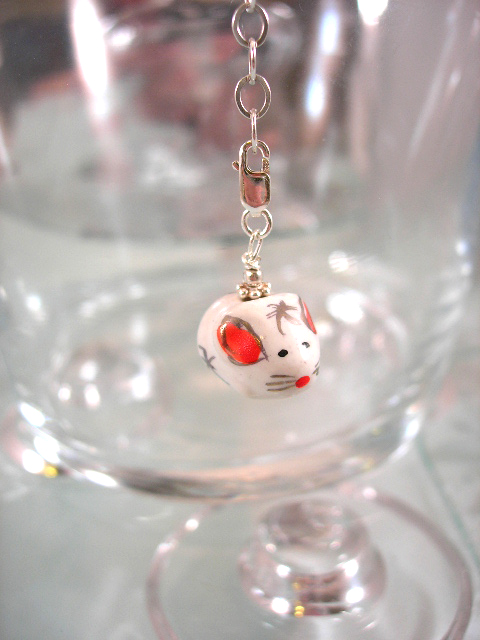 Berlock med karbinlås - Porslinsdjur/Råttans år