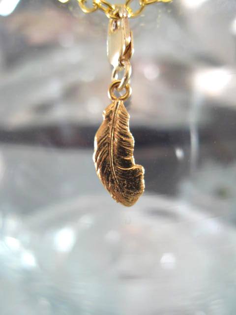 Guldberlock med karbinlås - Fjäder/14K GF