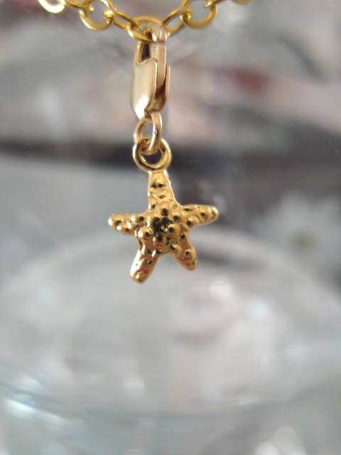 Guldberlock med karbinlås - Djur/Sjöstjärna/14K GF