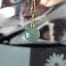 Guldberlock med karbinlås o Smaragdpärla - 14K GF