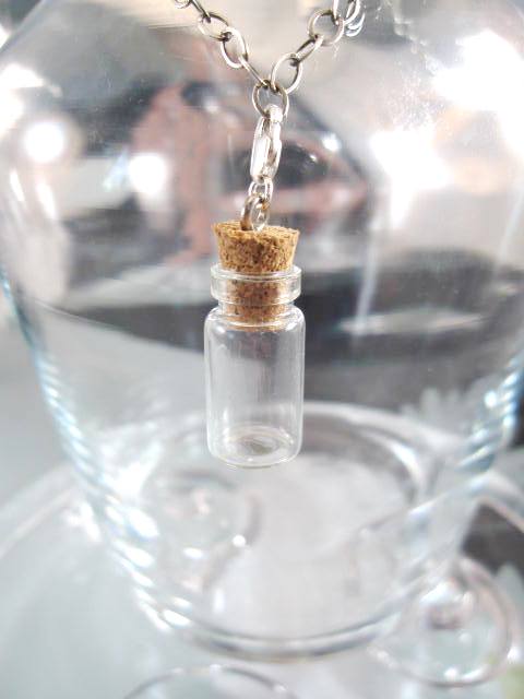 Berlock med karbinlås - Glasflaska/Flaskpost