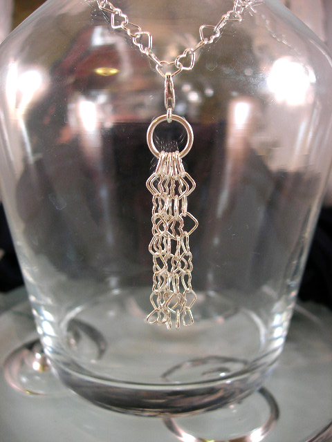 Berlock med karbinlås - Hängsmycke/Silverhjärtan/Hjärtkedja