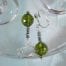 Clips örhängen med Hematit o Peridot pärlor- Fasett/Grön