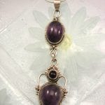 Ametist halsband - Cab/Oval/Droppe XL