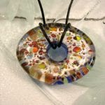 Dichroic glas halsband - Läderrem