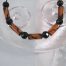 Glas o Kristall halsband på Läderrem - Cylinder/Fasett/Unisex