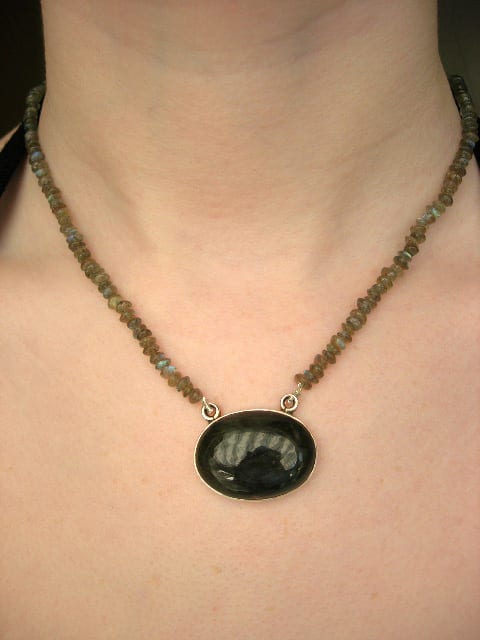 Labradorit halsband - Cab/Oval