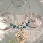 Silver halsband - Kant/Turkos