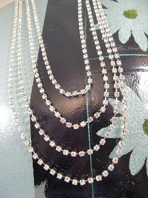 Strass halsband - 4-radigt