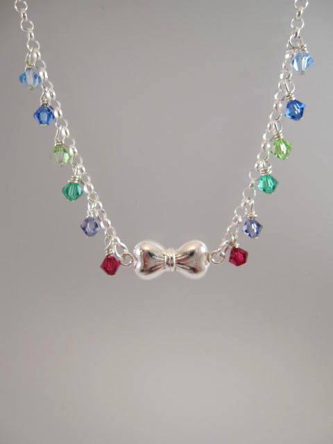 Swarovskikristaller på kedja halsband - Multifärg/Rosett