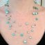 Långt "flytande" halsband med Sötvattenspärlor, Swarovskikristaller o Keishi