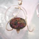 Titanium Drusy hänge - Oval/Glittrig