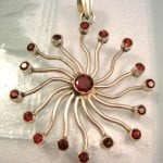 Granat hänge - Fasett/Sol/XL