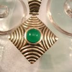 Agat hänge - Grön/Cab/Kant/Rund