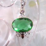 Kvarts, Ametist o Granat hängsmycke - Fasett/Oval/Grön