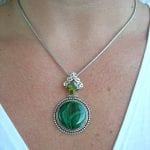 Malakit hänge med Peridot - Cab/Fasett/Rund/Kant/XL