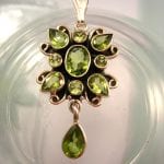 Peridot hänge - Fasett/Blomma