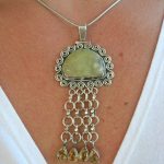 Prenit hänge med Citrin - Cab/Fasett/XL