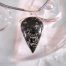 Snöflinge obsidian på grå läderrem halsband - Cab/Droppe