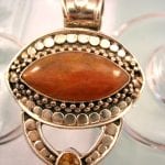 Solsten o Citrin hänge - Cab/Fasett/Oval