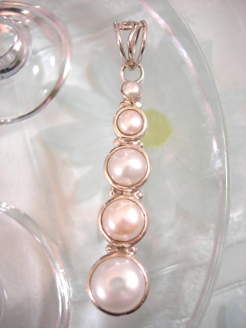 Sötvattenspärlor hängsmycke - Ranka/Vit/XL