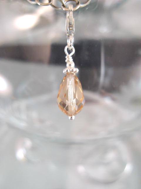 Månadskristall med karbinlås - Berlock/November/Swarovskidroppe/Topas