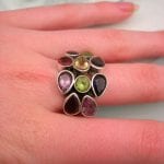 Ametist, Citrin, Granat, Iolit, Peridot ring - Fasett/Bälte/Multisten