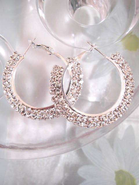 Strass örhängen - Creoler/Breda