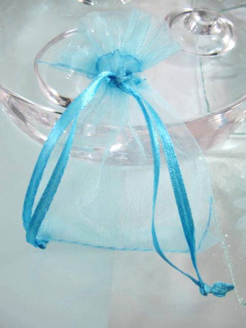 Presentpåse Organza - Blå/Turkos/Havsblå