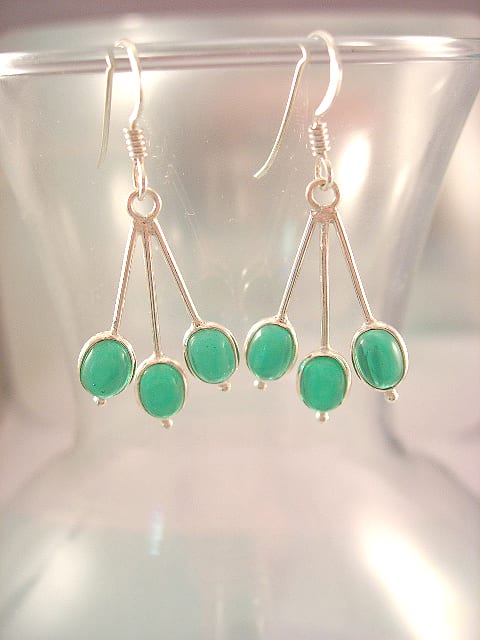 Agat örhängen - Cab/Grön/Klase