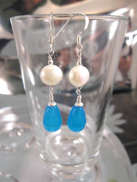 Topas o Sötvattenspärlor örhängen - Fasett/Droppe/Rondell