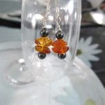 Baltisk Bärnsten o Hematit örhängen - Ranka/Brun/Svart