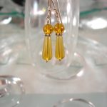 Citrin örhängen - Rund/Droppe