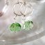Clips creoler örhängen med Kristaller - Fasett/Grön
