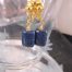 Clips örhängen med Lapis Lazuli - Blå/14K GF