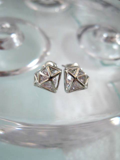 Örhängen med Strass - Diamantform