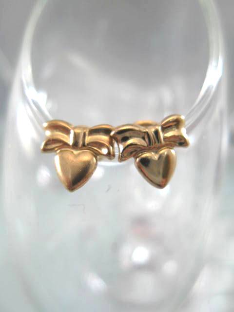 Guld örhängen Studs - 14K GF/Rosett/Hjärta