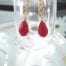Guld o Swarovskikristaller örhängen - 14K GF/Droppe/Rubin Röd