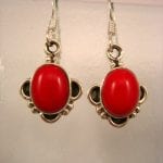 Korall örhängen - Cab/Oval